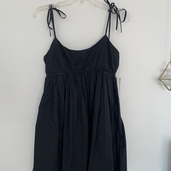 NWT Lulu's Tied Down Black Tie-Strap Mini Dress - Picture 5 of 6